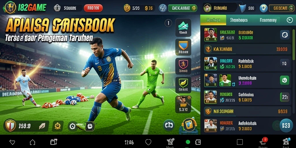 Tampilan screenshot utama aplikasi 182GAME dengan fitur Sportsbook yang lengkap.