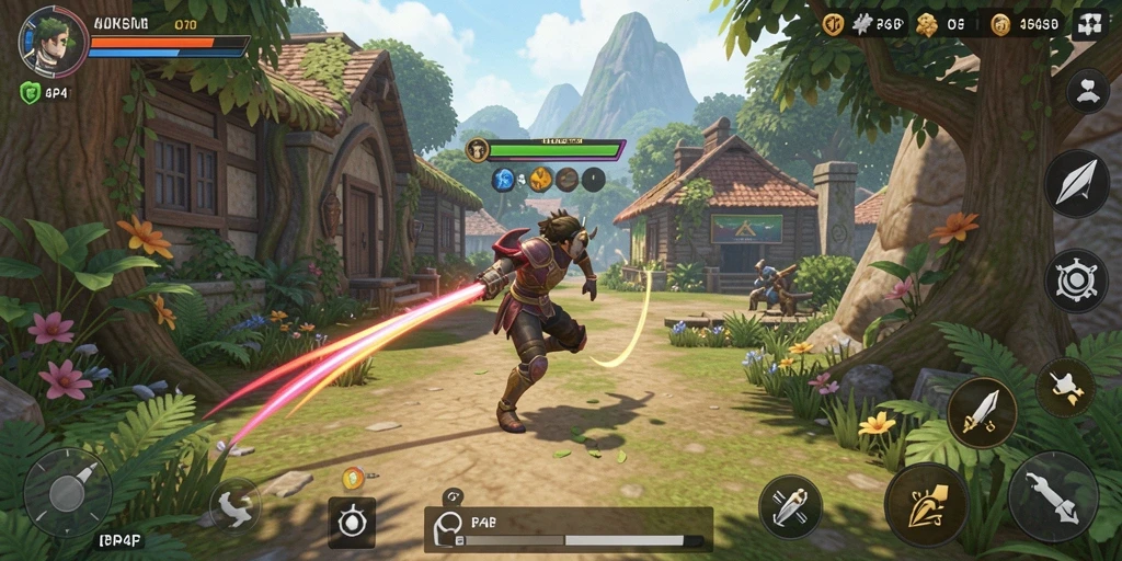 Screenshot menunjukkan gameplay menarik dari 4P4P yang penuh warna.