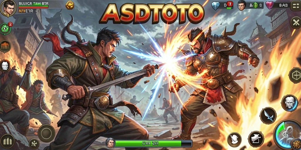 Screenshot gameplay ASDTOTO menampilkan aksi pertarungan yang mendebarkan.