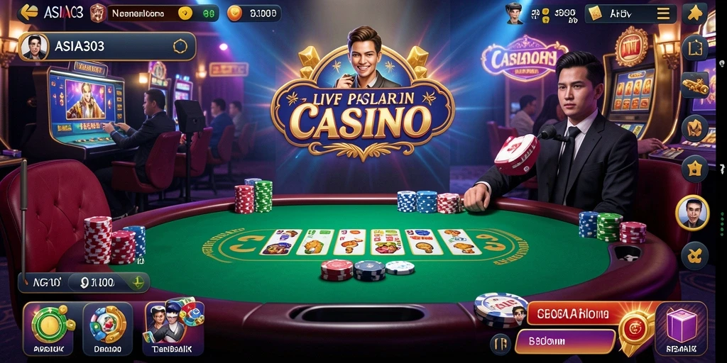 Tampilan utama gameplay interaktif ASIA303 dengan dealer profesional.