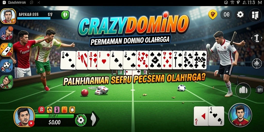 Tampilan seru gameplay CRAZYDOMINO dengan kompetisi domino yang menegangkan.