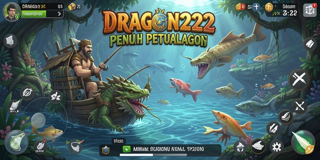 Tampilan gameplay DRAGON222 yang menampilkan aksi memancing yang seru.
