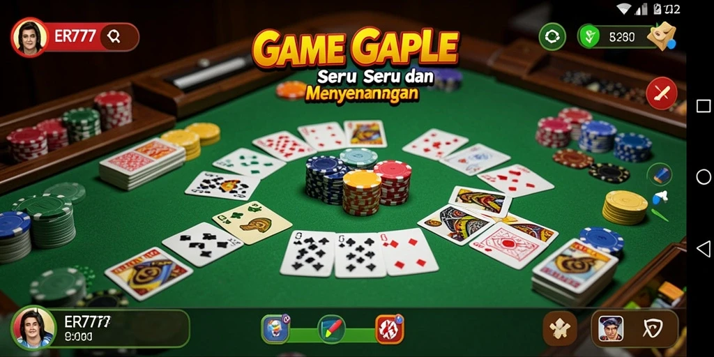 Tampilan gameplay seru di ER777, nikmati permainan Gaple.