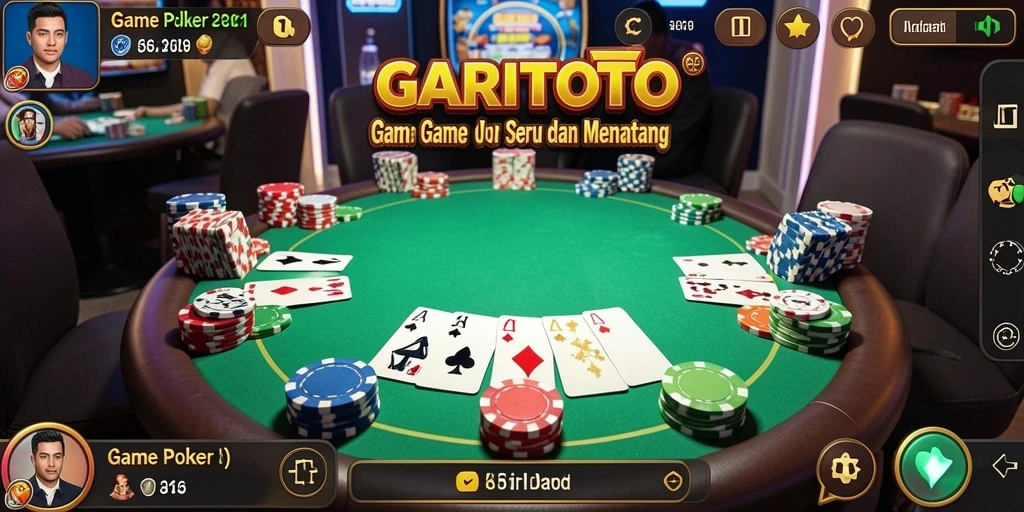 Screenshot gameplay GARITOTO yang menunjukkan aksi Poker yang seru.