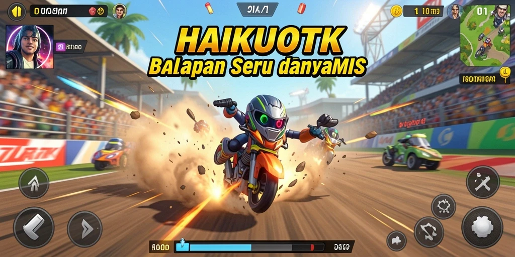 Gameplay balap HAIKUOTK yang seru dan penuh aksi.