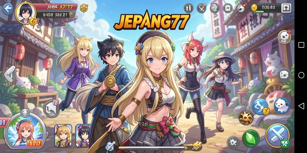 Tampilan gameplay menarik dari JEPANG77 dengan karakter Anime.