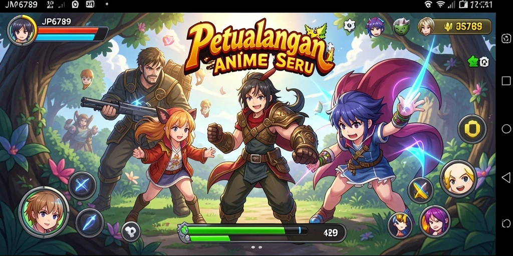 Tampilan gameplay seru JP6789 dengan karakter anime yang menarik.