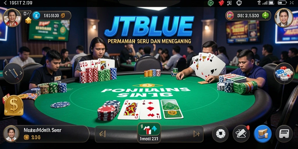 Tampilan menarik dari gameplay Poker di JTBLUE.