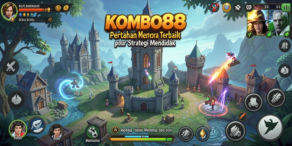 Gameplay menegangkan dalam KOMBO88 saat mempertahankan menara.