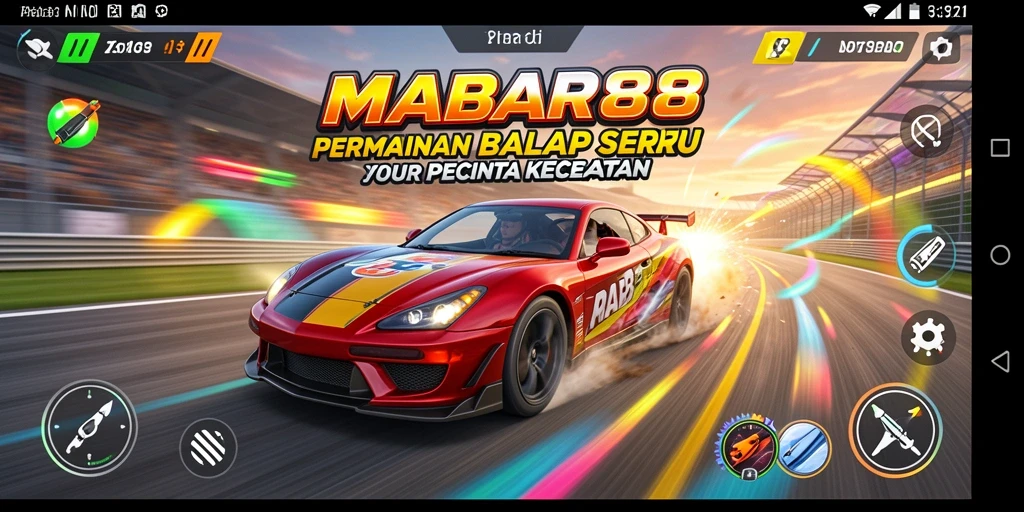 Tampilan gameplay balap MABAR88 dengan aksi mendebarkan.