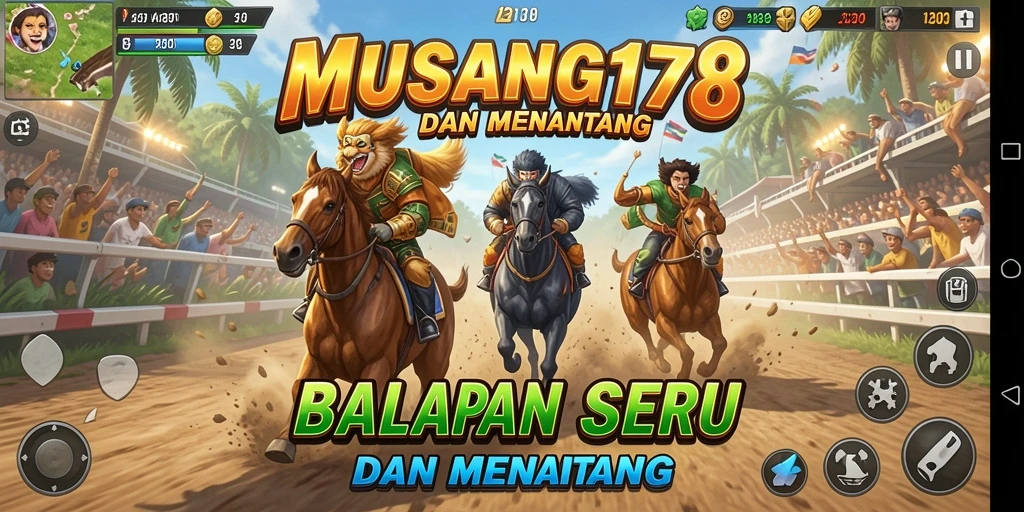 Gameplay Racing seru di MUSANG178 dengan lintasan menantang.
