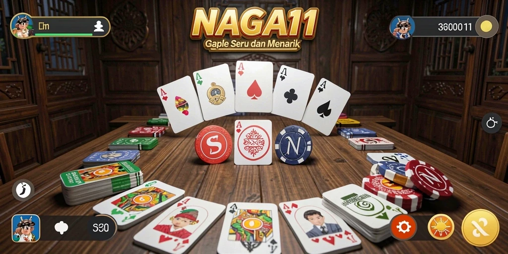 Tampilan menarik dari gameplay NAGA11 yang penuh dengan aksi Gaple.