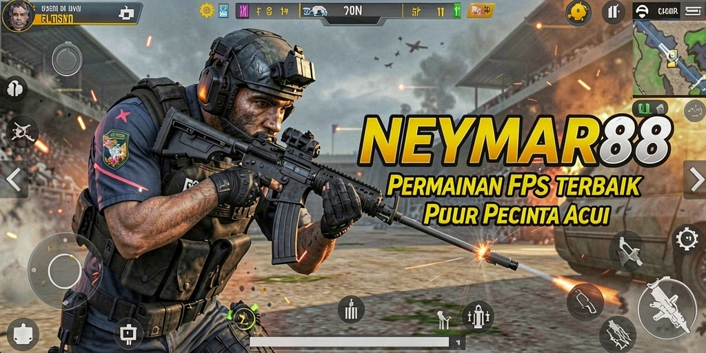 Screenshot tampilan gameplay NEYMAR88 yang mendebarkan dalam mode FPS.