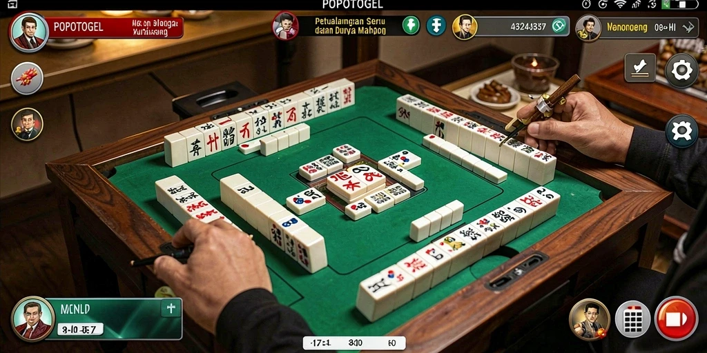 Tampilan screenshot <strong>POPOTOGEL</strong> yang menunjukkan aksi gameplay Mahjong yang seru.