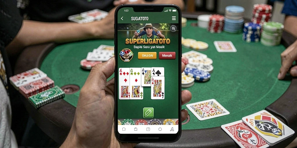 Tampilan gameplay SUPERLIGATOTO yang seru dalam bermain Gaple.