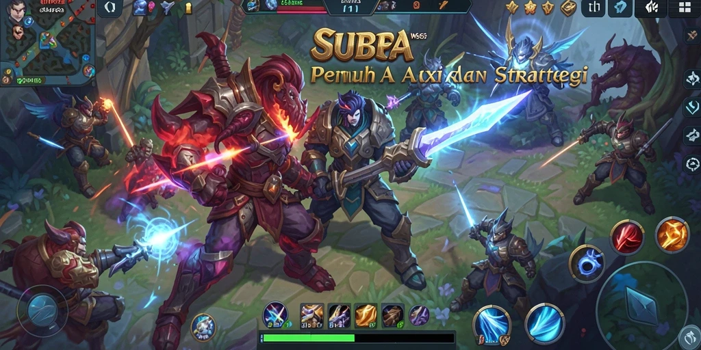 Screenshot menampilkan pertarungan seru dalam game MOBA.